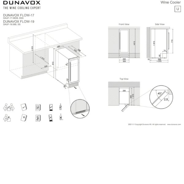 Vinska vitrina DUNAVOX DAUF-19.58B