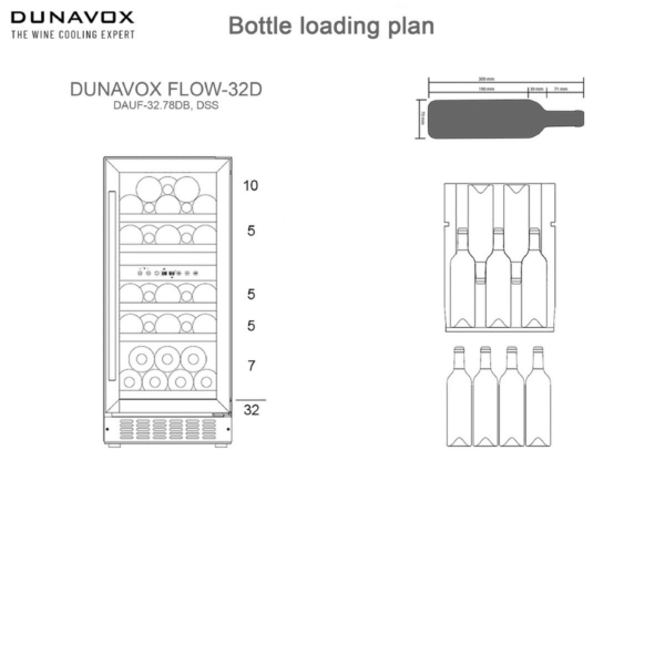 Vinska vitrina DUNAVOX DAUF-32.78DB