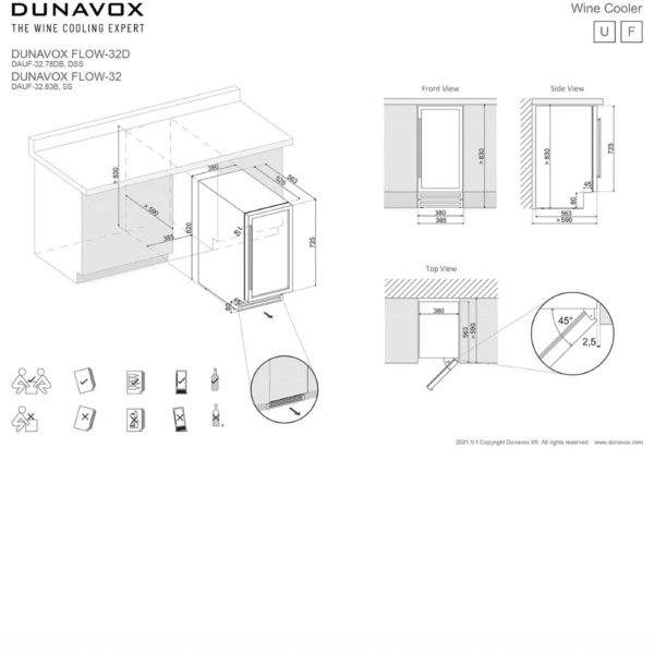 Vinska vitrina DUNAVOX DAUF-32.78DB