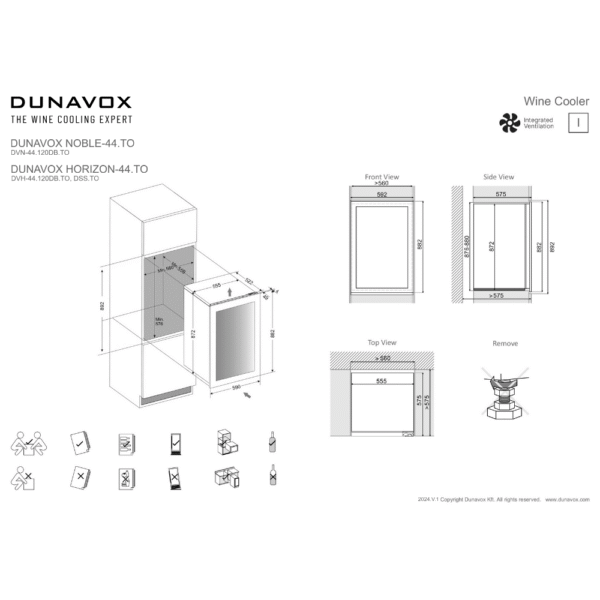 vinska vitrina DUNAVOX DVH-44.120DB.TO-10 Vinska vitrina DUNAVOX DVH-44.120DB.TO