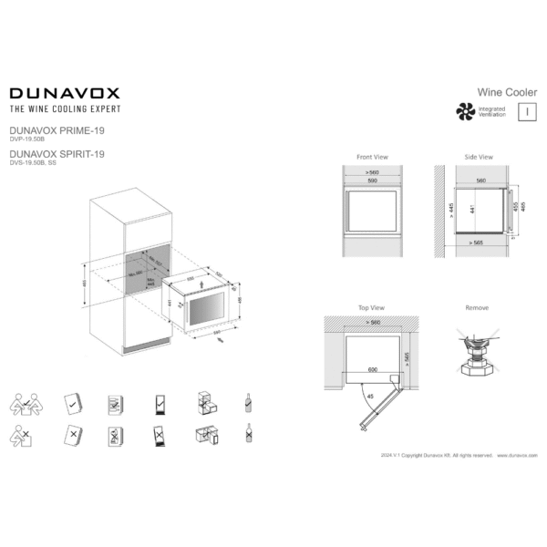 vinska vitrina DUNAVOX DVS-19.50B-11 Vinska vitrina DUNAVOX DVS-19.50B