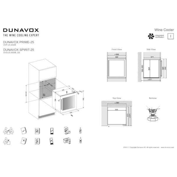 Vinska vitrina DUNAVOX DVS-25.65DB