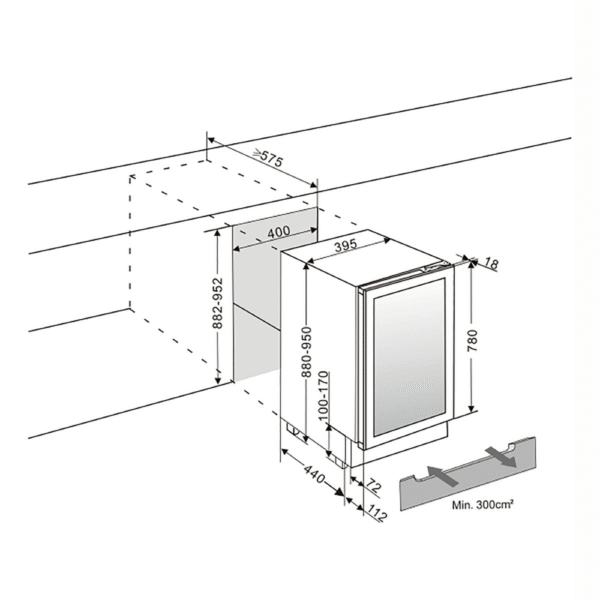 Vinska vitrina mQuvée WCED40PRP-780