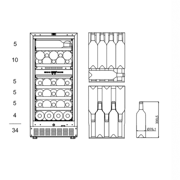 Vinska vitrina mQuvée WCED40PRP-780