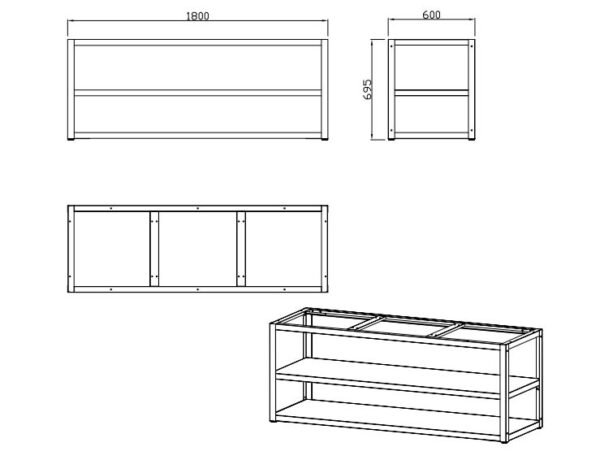 nordic-line-base-module-180-cm-3-modules-black-3 Nordic Line osnovni modul 180 cm desni pogled