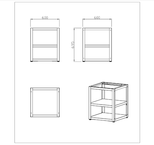 nordic-line-base-module-60-cm-1-module-black Nordic Line osnovni modul 60 cm produktni prikaz