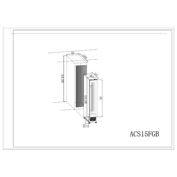 vinska vitrina CAVIN ACS15FGB (6) Vinska vitrina CAVIN ACS15FGB
