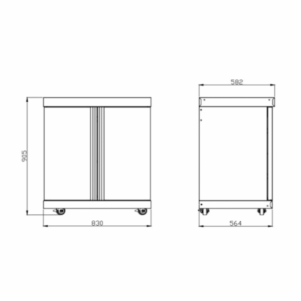 INOX Collection-4642-3 Shranjevalni modul za zunanjo kuhinjo