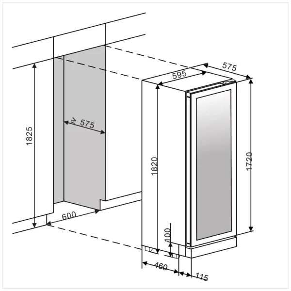 Vinska vitrina mQuvée WCED187FGBP