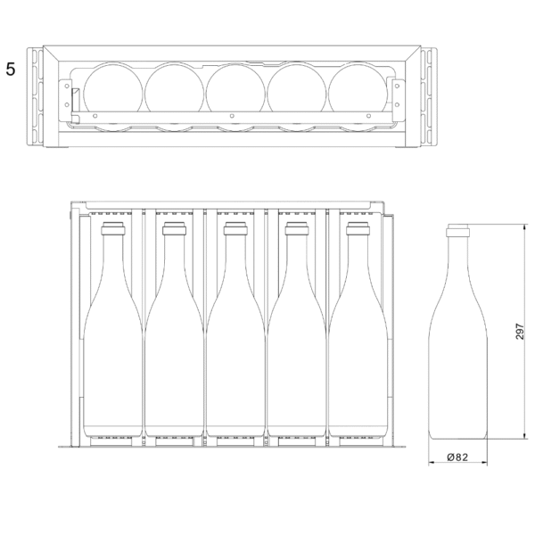 vinska vitrina mQuvee WKS5FGBP (13) Vinski predal mQuvee WKS5FGBP