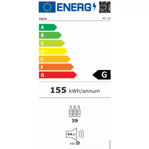 Vinska vitrina CAVIN NC-39B črna steklena vrata