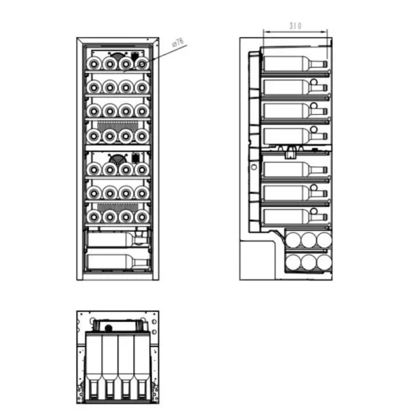 Vinska vitrina CAVIN NC-39B srednja kapaciteta