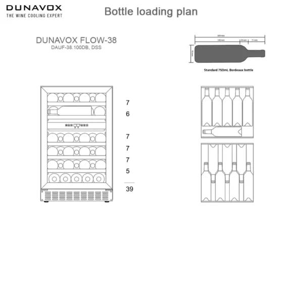 Vinska vitrina DUNAVOX DAUF-38.100DB LED osvetlitev
