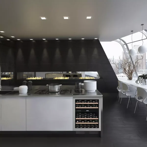 Vinska vitrina DUNAVOX DAUF-45.125DB.TO sprednji pogled