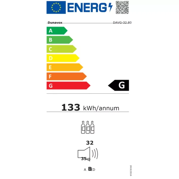 Vinska vitrina DUNAVOX DAVG-32.80DB – lesene police za vino