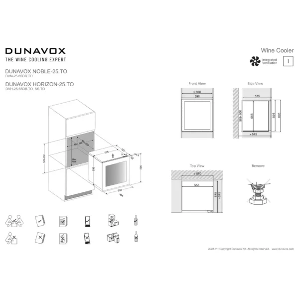 Tiho delovanje vinske vitrine Dunavox DVN-25.65DB.TO