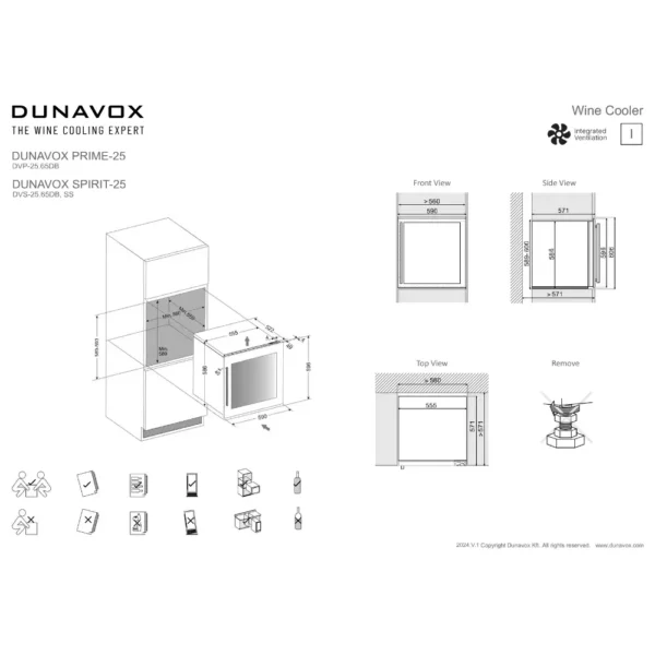 Kompaktna vinska vitrina Dunavox DVP-25.65DB