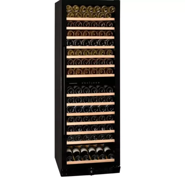 Vinska vitrina DUNAVOX DX-166.428DBK – lesene police za vino