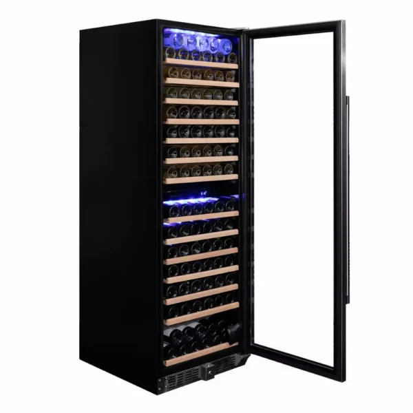 Vinska vitrina DUNAVOX DX-166.428DBK – črna steklena vrata