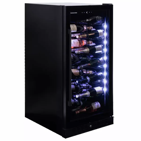 Vinska vitrina DUNAVOX DX-70.258DB lesene izvlečne police