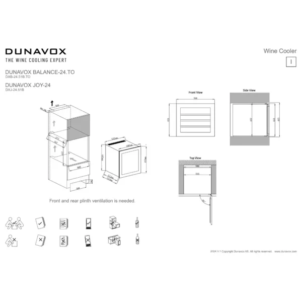 Kompaktna vinska vitrina Dunavox DXB-24.51B