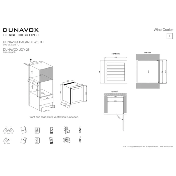Kompaktna vinska vitrina Dunavox DXB-26.69DB