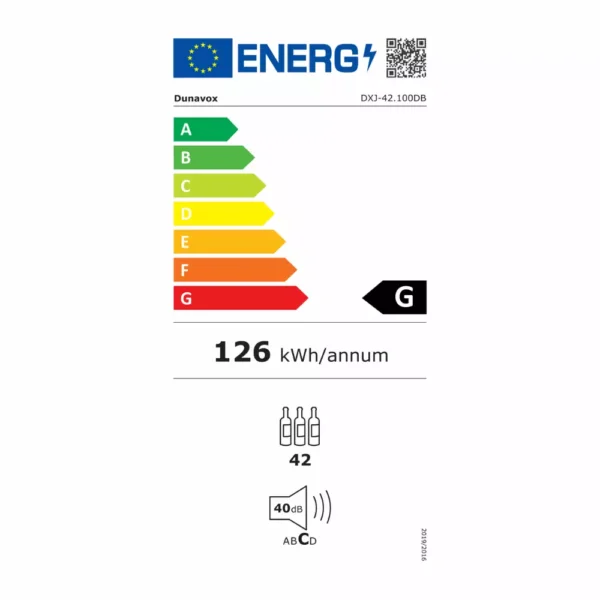 Tiho delovanje vinske vitrine Dunavox DXJ-42.100DB