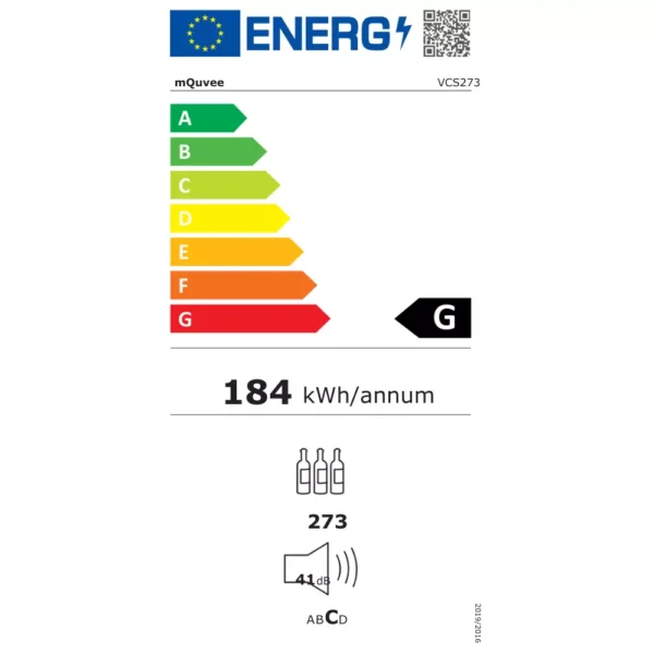 Profesionalna vinska vitrina mQuvee VCS273FGB