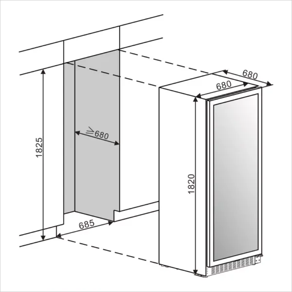 Elegantna vinska vitrina mQuvee VCS273FGB
