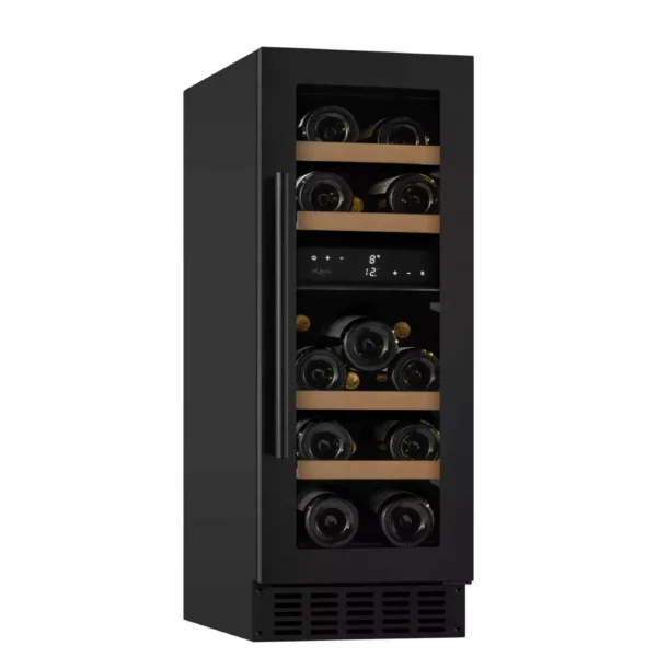 Vinska vitrina mQuvee WCD30AB-700 črna steklena vrata