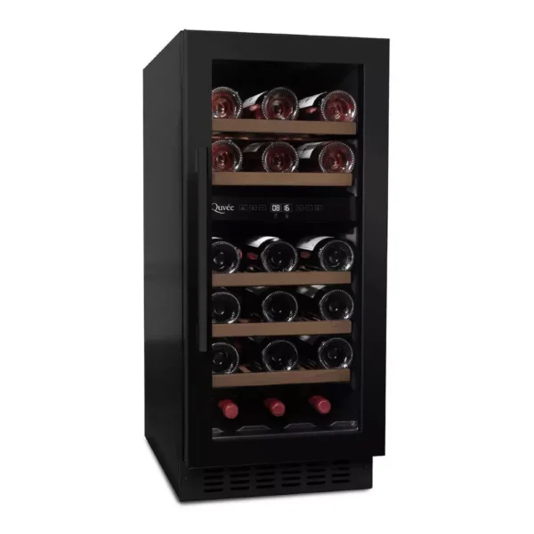 Vinska vitrina mQuvee WCD40AB-700 črna steklena vrata