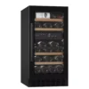 Vinska vitrina mQuvee WCD40AB-700 notranjost z lesenimi policami