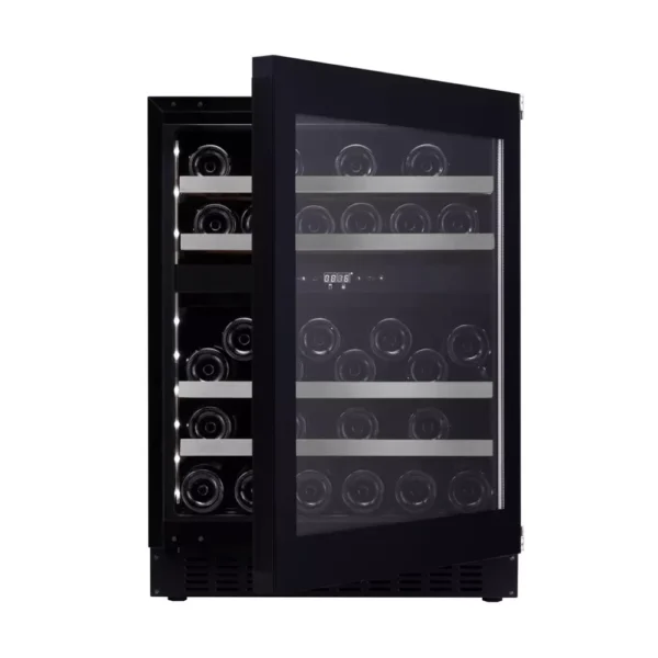 Vinska vitrina mQuvee WCD60FGBP-700 full glass black vrata