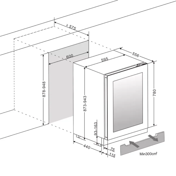 mQuvee WCED60FGBP-780 notranji detajl