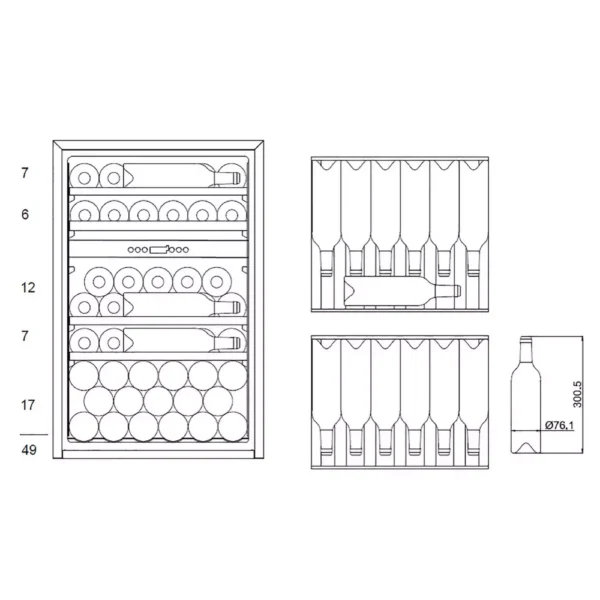 Vinska vitrina mQuvee WKD49FGB kuhinjski ambient