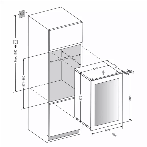 Vinska vitrina mQuvee WKD49FGB premium izvedba