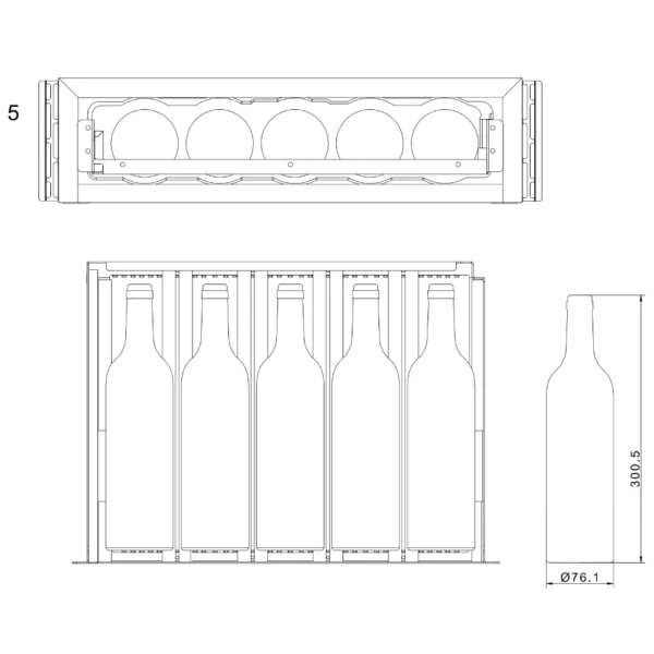 Stranski detajl vinske vitrine mQuvée WKS5FGBP